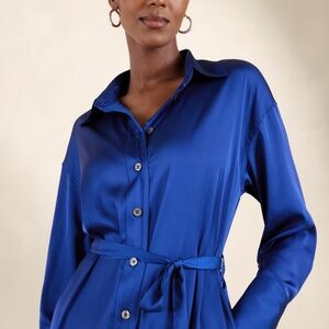Banana Republic Satin Mini Shirt Dress